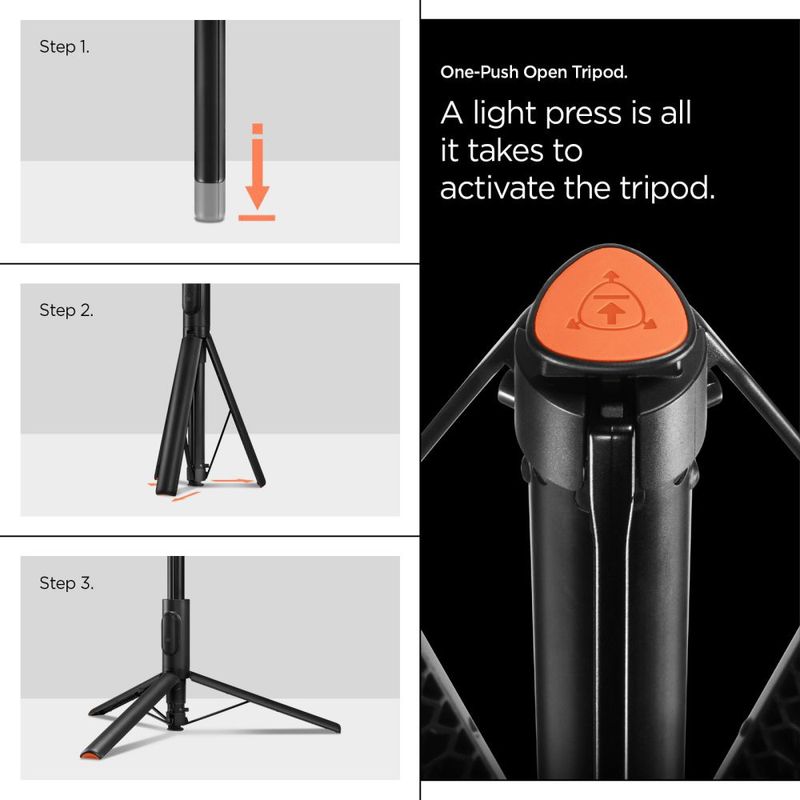 Laptop, Telefoane si Tablete - Telefoane mobile si accesorii - Accesorii Telefoane - Selfie stick-uri - Selfie Stick Albastrutooth cu Telecomanda- Spigen (S541W) - Negru - Infinity.ro