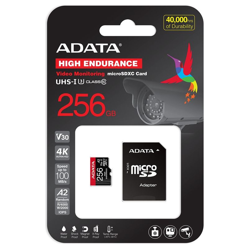 Laptop, Telefoane si Tablete - Telefoane mobile si accesorii - Accesorii Telefoane - Carduri memorie si card reader - Card de Memorie MicroSDHXC 256GB - Adata (AUSDX256GUI3V30SHA2-RA1) - Negru - Infinity.ro