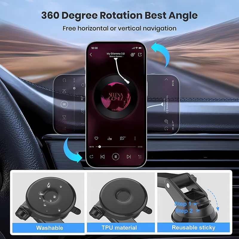 Laptop, Telefoane si Tablete - Telefoane mobile si accesorii - Accesorii Telefoane - Suport si docking telefoane - Suport de Telefon pentru Bord, Compatibil MagSafe + Adaptor iRing - Techsuit MagProX (S12) - Negru - Infinity.ro