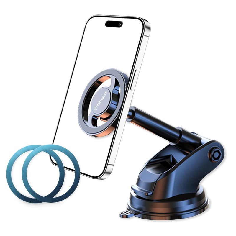 Laptop, Telefoane si Tablete - Telefoane mobile si accesorii - Accesorii Telefoane - Suport si docking telefoane - Suport de Telefon pentru Bord, Compatibil MagSafe + Adaptor iRing - Techsuit MagProX (S12) - Negru - Infinity.ro