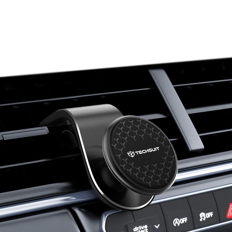 Laptop, Telefoane si Tablete - Telefoane mobile si accesorii - Accesorii Telefoane - Suport si docking telefoane - Suport Auto Magnetic pentru Telefon cu Prindere in Grila de Ventilatie - Techsuit AirGrip (S8) - Negru / Argintiu - Infinity.ro