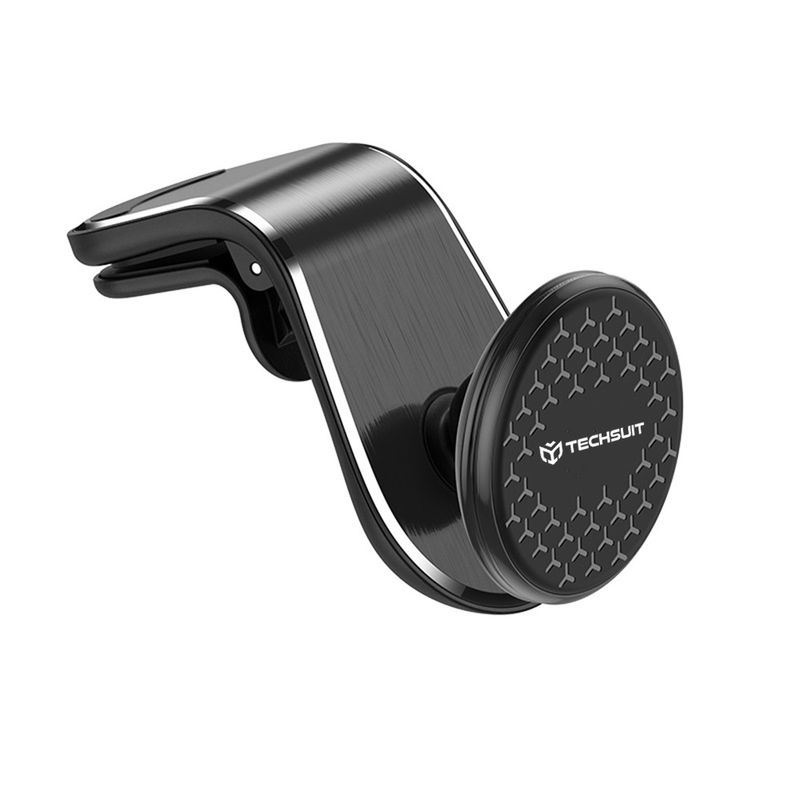 Laptop, Telefoane si Tablete - Telefoane mobile si accesorii - Accesorii Telefoane - Suport si docking telefoane - Suport Auto Magnetic pentru Telefon cu Prindere in Grila de Ventilatie - Techsuit AirGrip (S8) - Negru / Argintiu - Infinity.ro