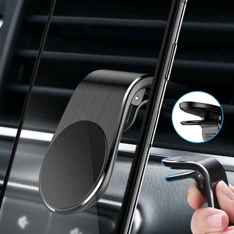 Laptop, Telefoane si Tablete - Telefoane mobile si accesorii - Accesorii Telefoane - Suport si docking telefoane - Suport Auto Magnetic pentru Telefon cu Prindere in Grila de Ventilatie - Techsuit AirGrip (S7) - Negru / Argintiu - Infinity.ro
