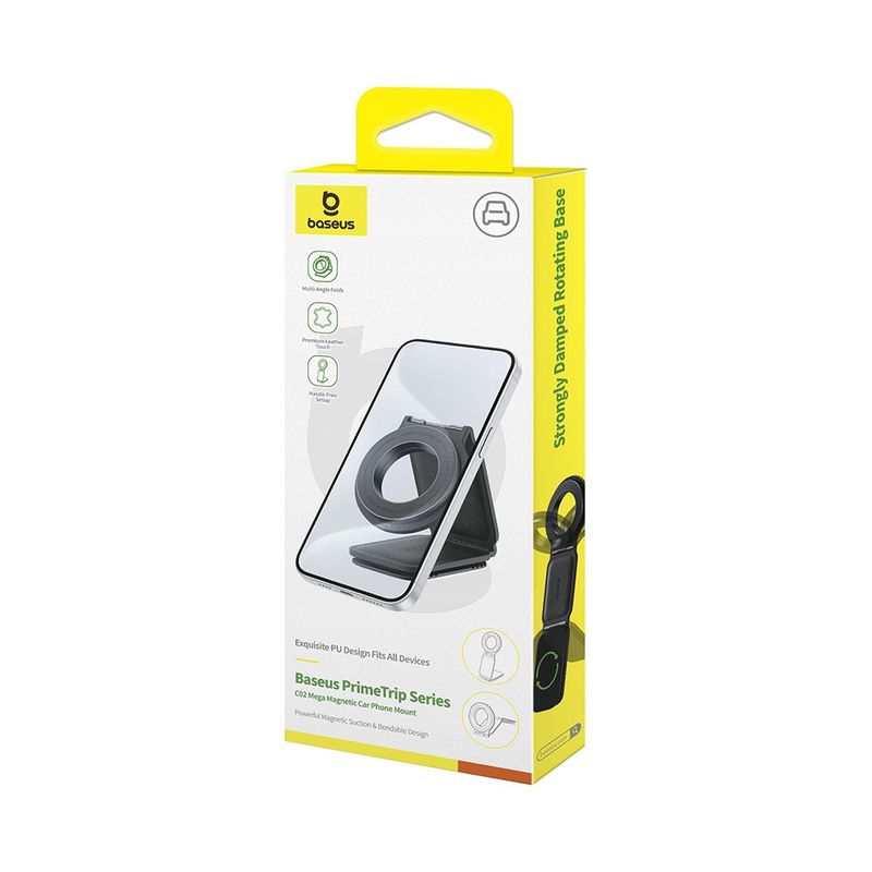 Laptop, Telefoane si Tablete - Telefoane mobile si accesorii - Accesorii Telefoane - Suport si docking telefoane - Suport Auto pentru Telefon, Magnetic, 25N, Rotire 360° - Baseus PrimeTrip Series C02 (C40169002113-00) - Cluster Negru - Infinity.ro