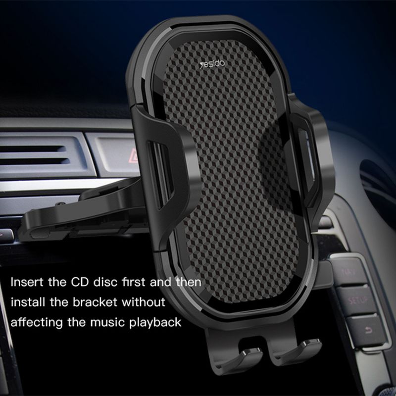 Laptop, Telefoane si Tablete - Telefoane mobile si accesorii - Accesorii Telefoane - Suport si docking telefoane - Suport Auto pentru Telefon cu Prindere in CD Player - Yesido (C84) - Negru - Infinity.ro