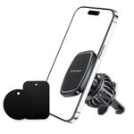 Laptop, Telefoane si Tablete - Telefoane mobile si accesorii - Accesorii Telefoane - Suport si docking telefoane - Suport Grila Ventilatie pentru Telefon, Magnet N52 + 2 Placute Metalice - Techsuit AirFix (S2) - Negru - Infinity.ro