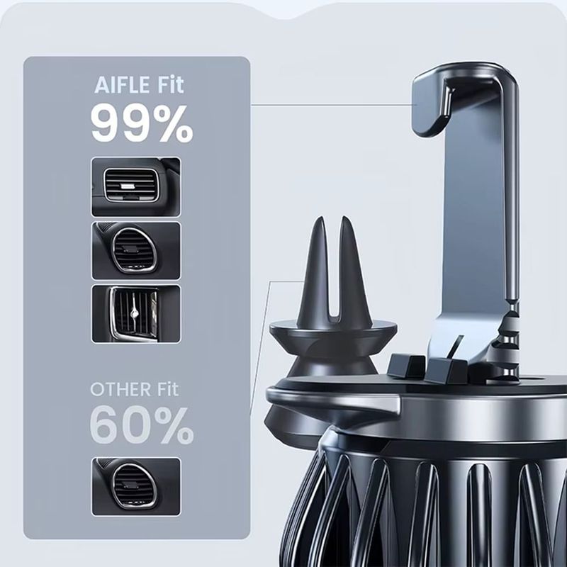 Laptop, Telefoane si Tablete - Telefoane mobile si accesorii - Accesorii Telefoane - Suport si docking telefoane - Suport Grila Ventilatie pentru Telefon, Magnet N52, Rotatie 360° + 2 Placute Metalice - Techsuit AirFix (S3) - Negru - Infinity.ro