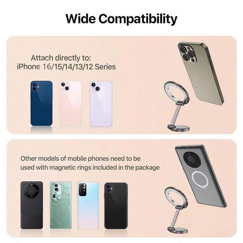 Laptop, Telefoane si Tablete - Telefoane mobile si accesorii - Accesorii Telefoane - Suport si docking telefoane - Suport de Telefon pentru Bord, Compatibil MagSafe + Adaptor iRing - Techsuit TitanMagX (S13) - Gri - Infinity.ro