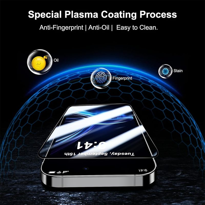 Laptop, Telefoane si Tablete - Telefoane mobile si accesorii - Accesorii Telefoane - Folii protectie telefoane - Folie pentru iPhone 15 Pro - Albastruo Anti-Broken Glass - Negru - Infinity.ro