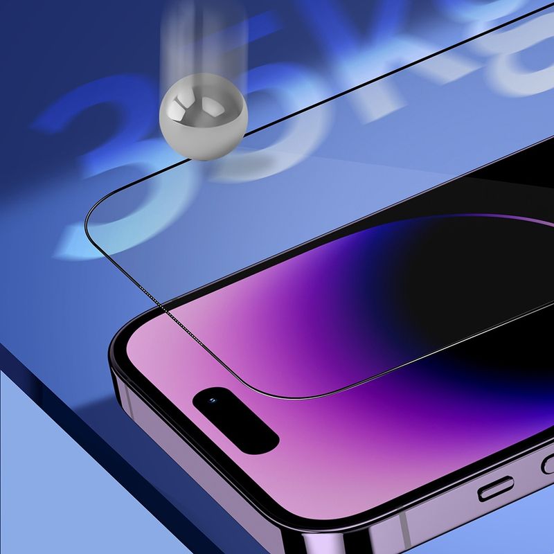 Laptop, Telefoane si Tablete - Telefoane mobile si accesorii - Accesorii Telefoane - Folii protectie telefoane - Folie pentru iPhone 15 Pro cu Aplicator Pro - Albastruo Sapphire Screen Protector - Negru - Infinity.ro