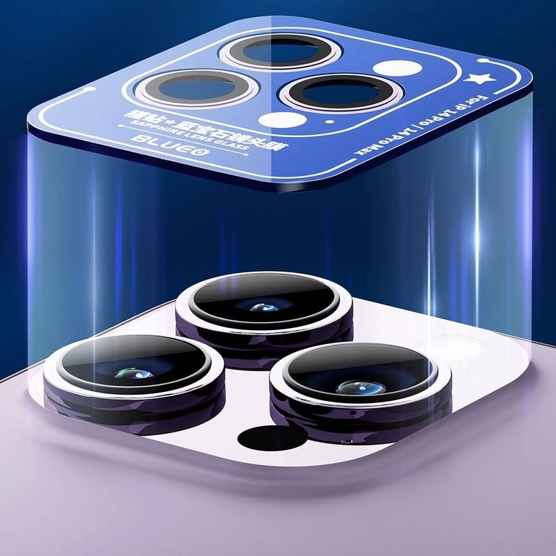 Laptop, Telefoane si Tablete - Telefoane mobile si accesorii - Accesorii Telefoane - Folii protectie telefoane - Folie pentru iPhone 14 Pro / iPhone 14 Pro Max - Albastruo Sapphire Crystal Original Lens Glass - Auriuen - Infinity.ro