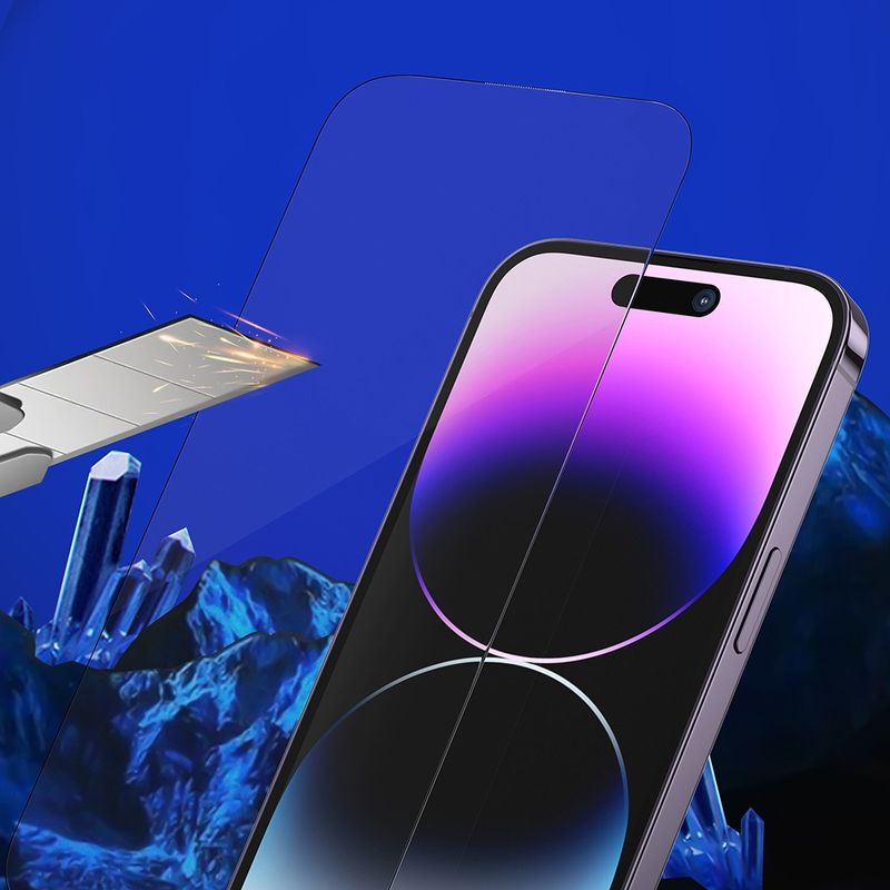 Laptop, Telefoane si Tablete - Telefoane mobile si accesorii - Accesorii Telefoane - Folii protectie telefoane - Folie pentru iPhone 16 Pro cu Aplicator Pro - Albastruo Sapphire Screen Protector - Negru - Infinity.ro