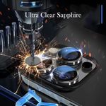 Laptop, Telefoane si Tablete - Telefoane mobile si accesorii - Accesorii Telefoane - Folii protectie telefoane - Folie pentru iPhone 16 Pro / iPhone 16 Pro Max - Albastruo Sapphire Crystal Original Lens Glass - Negru Titanium - Infinity.ro