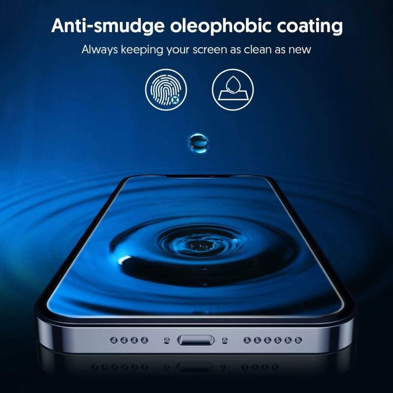 Laptop, Telefoane si Tablete - Telefoane mobile si accesorii - Accesorii Telefoane - Folii protectie telefoane - Folie pentru iPhone 13 Pro Max (set 5) - Albastruo 2.5D Silk Full Cover HD Glass - Negru - Infinity.ro