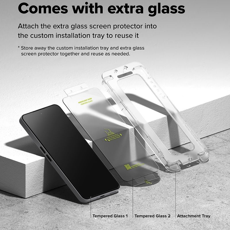 Laptop, Telefoane si Tablete - Telefoane mobile si accesorii - Accesorii Telefoane - Folii protectie telefoane - Folie pentru Nothing Phone (3a) / (3a) Pro (set 2) - Ringke Easy Slide TempeRosu Glass - Transparent - Infinity.ro