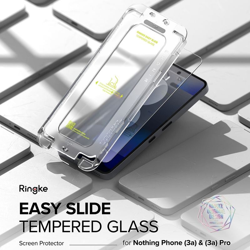 Laptop, Telefoane si Tablete - Telefoane mobile si accesorii - Accesorii Telefoane - Folii protectie telefoane - Folie pentru Nothing Phone (3a) / (3a) Pro (set 2) - Ringke Easy Slide TempeRosu Glass - Transparent - Infinity.ro