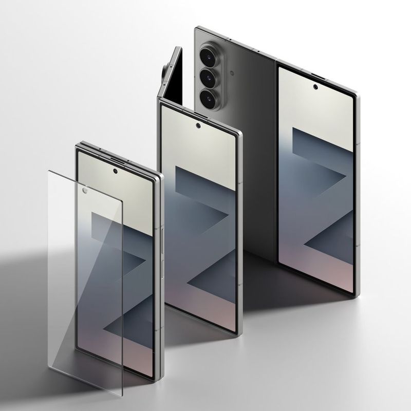 Laptop, Telefoane si Tablete - Telefoane mobile si accesorii - Accesorii Telefoane - Folii protectie telefoane - Folie pentru Samsung Galaxy Z Fold7 (set 2) - Ringke Cover Display Easy Slide TempeRosu Glass - Transparent - Infinity.ro