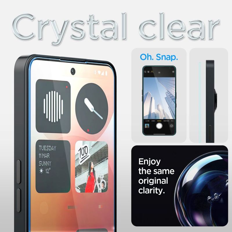 Laptop, Telefoane si Tablete - Telefoane mobile si accesorii - Accesorii Telefoane - Folii protectie telefoane - Folie pentru Nothing Phone (3a) / (3a) Pro - Spigen Glas.tR EZ FIT - Transparent - Infinity.ro