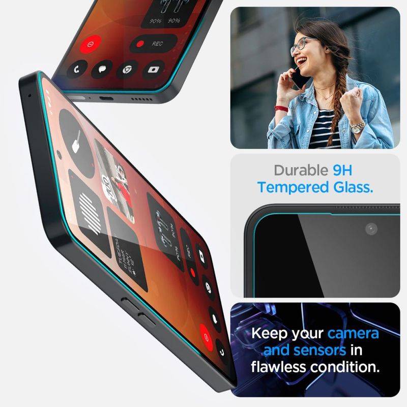 Laptop, Telefoane si Tablete - Telefoane mobile si accesorii - Accesorii Telefoane - Folii protectie telefoane - Folie pentru Nothing Phone (3a) / (3a) Pro - Spigen Glas.tR EZ FIT - Transparent - Infinity.ro
