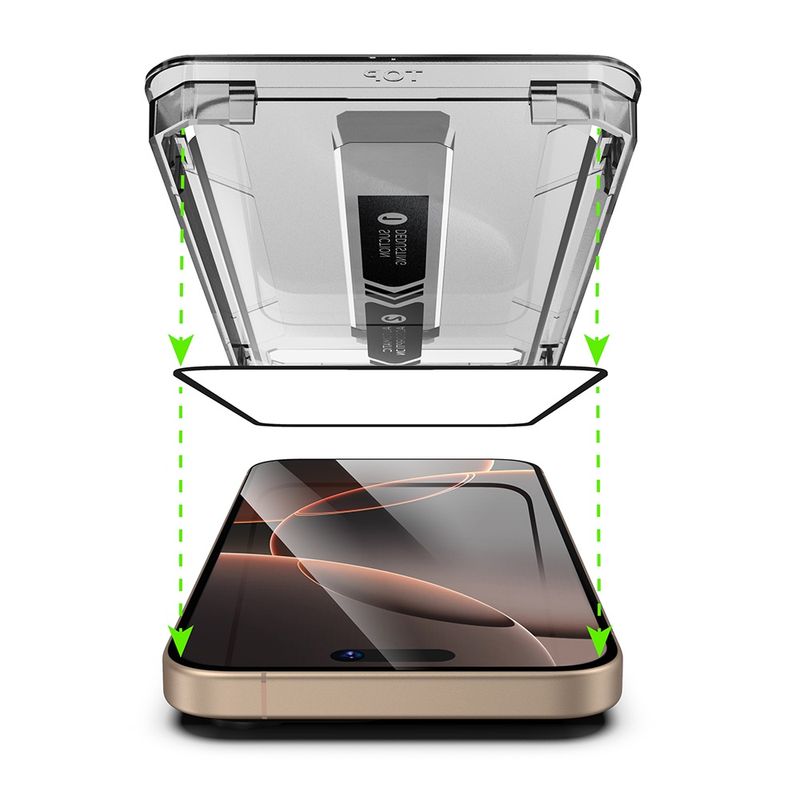 Laptop, Telefoane si Tablete - Telefoane mobile si accesorii - Accesorii Telefoane - Folii protectie telefoane - Folie pentru iPhone 16 Pro / iPhone 17 - Techsuit TitanGlass FullCover - Negru - Infinity.ro