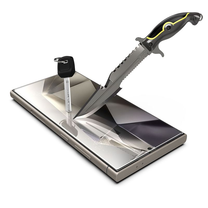 Laptop, Telefoane si Tablete - Telefoane mobile si accesorii - Accesorii Telefoane - Folii protectie telefoane - Folie pentru Samsung Galaxy S24 Ultra - Techsuit TitanGlass CrystalHD [Fingerprint Unlock Compatible] - Transparent - Infinity.ro