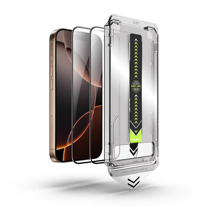 Laptop, Telefoane si Tablete - Telefoane mobile si accesorii - Accesorii Telefoane - Folii protectie telefoane - Folie pentru iPhone 16 Pro / iPhone 17 (set 2) - Techsuit TitanGlass FullCover - Negru - Infinity.ro