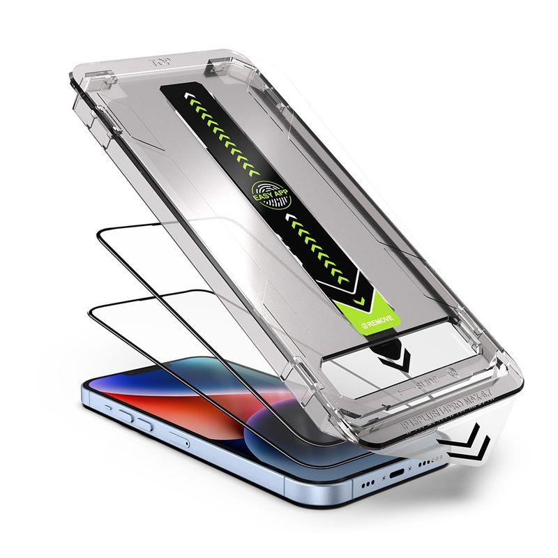 Laptop, Telefoane si Tablete - Telefoane mobile si accesorii - Accesorii Telefoane - Folii protectie telefoane - Folie pentru iPhone 16 Pro / iPhone 17 (set 2) - Techsuit TitanGlass FullCover - Negru - Infinity.ro