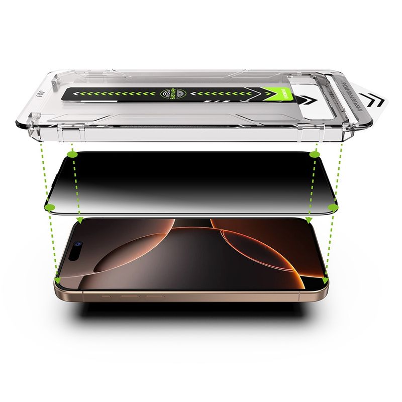 Laptop, Telefoane si Tablete - Telefoane mobile si accesorii - Accesorii Telefoane - Folii protectie telefoane - Folie pentru iPhone 16 Pro Max (set 2) - Techsuit TitanGlass FullCover - Privacy - Infinity.ro