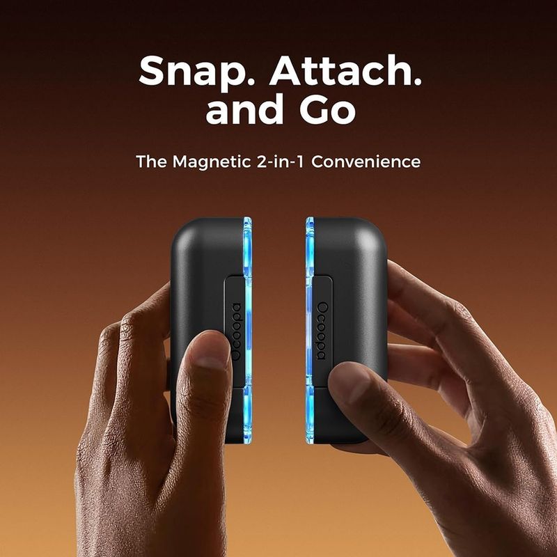 Laptop, Telefoane si Tablete - Telefoane mobile si accesorii - Accesorii Telefoane - Baterii externe - Set Hand Warmer cu Lumini RGB, Power Bank, Type-C, Magnetic, MagTwins, 2x 5000mAh - Ocoopa (UT4103-BK) - Negru - Infinity.ro