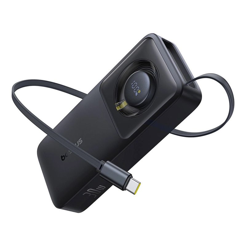 Laptop, Telefoane si Tablete - Telefoane mobile si accesorii - Accesorii Telefoane - Baterii externe - Power Bank 10000mAh, 30W, Cablu Incorporat Type-C - Baseus Free2Pull (P10073701123-00) - Negru - Infinity.ro
