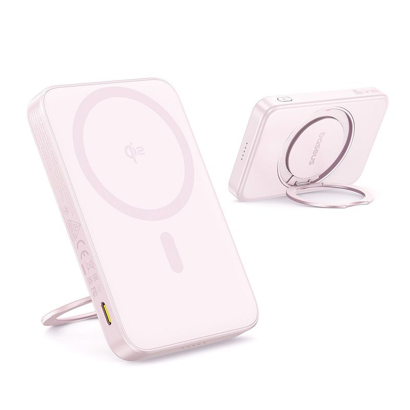 Laptop, Telefoane si Tablete - Telefoane mobile si accesorii - Accesorii Telefoane - Baterii externe - Acumulator Extern Type-C, Qi2, 20W, 5000mAh, cu Cable Type-C - Baseus PicoGo (P10076800213-01) - Roz - Infinity.ro
