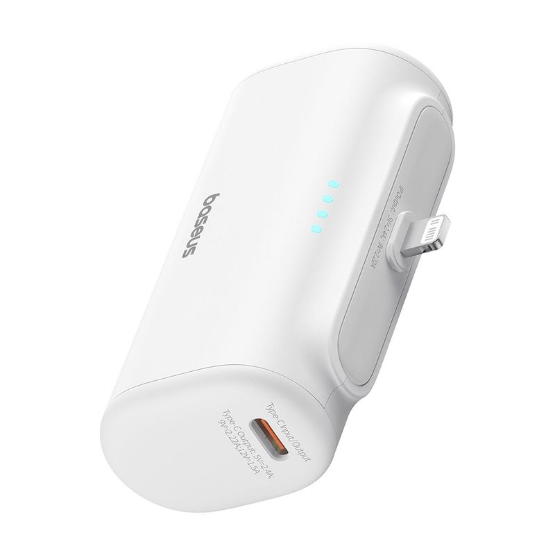 Laptop, Telefoane si Tablete - Telefoane mobile si accesorii - Accesorii Telefoane - Baterii externe - Power Bank pentru Telefon, Lightning, 20W, 5000mAh, Cablu Type-C - Baseus (P10068307413-00) - Alb - Infinity.ro