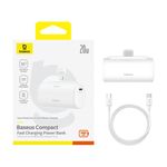 Laptop, Telefoane si Tablete - Telefoane mobile si accesorii - Accesorii Telefoane - Baterii externe - Power Bank pentru Telefon, Lightning, 20W, 5000mAh, Cablu Type-C - Baseus (P10068307413-00) - Alb - Infinity.ro