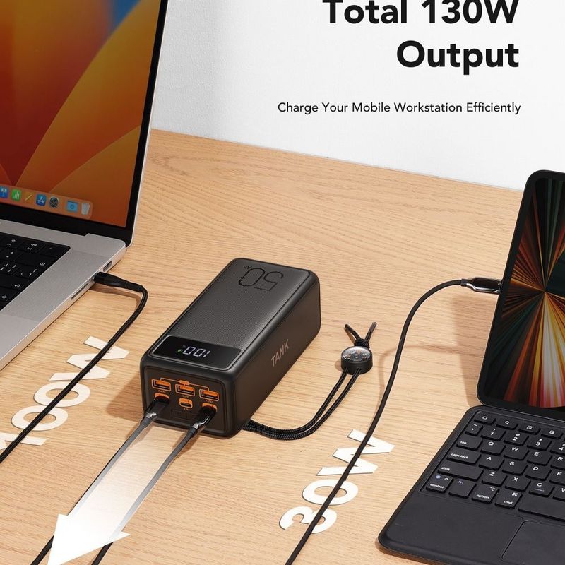Laptop, Telefoane si Tablete - Telefoane mobile si accesorii - Accesorii Telefoane - Baterii externe - Powerbank VEGER Tank Boost,3xUSB-A,2x USB-C,Lightning, 56 000mAh,LCD,incarcare rapida PD 130W - Infinity.ro