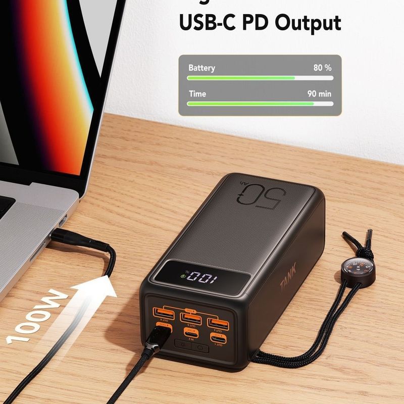 Laptop, Telefoane si Tablete - Telefoane mobile si accesorii - Accesorii Telefoane - Baterii externe - Powerbank VEGER Tank Boost,3xUSB-A,2x USB-C,Lightning, 56 000mAh,LCD,incarcare rapida PD 130W - Infinity.ro