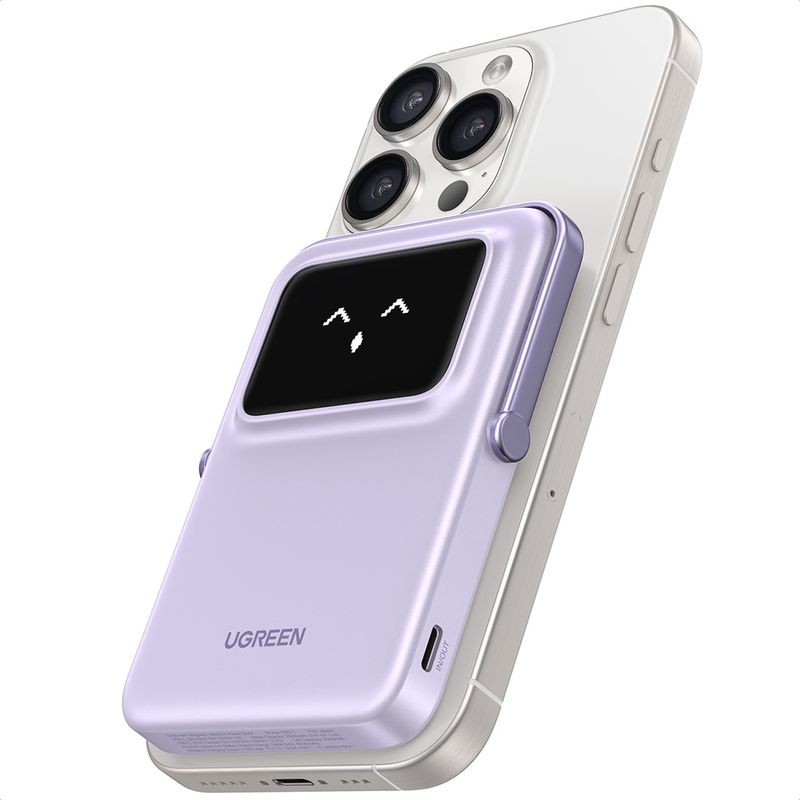 Laptop, Telefoane si Tablete - Telefoane mobile si accesorii - Accesorii Telefoane - Baterii externe - Baterie Externa Wireless cu Display 5000mAh, USB-C, 18W, 5V/3A - UVerde PB571 (356035606B) - Mov - Infinity.ro
