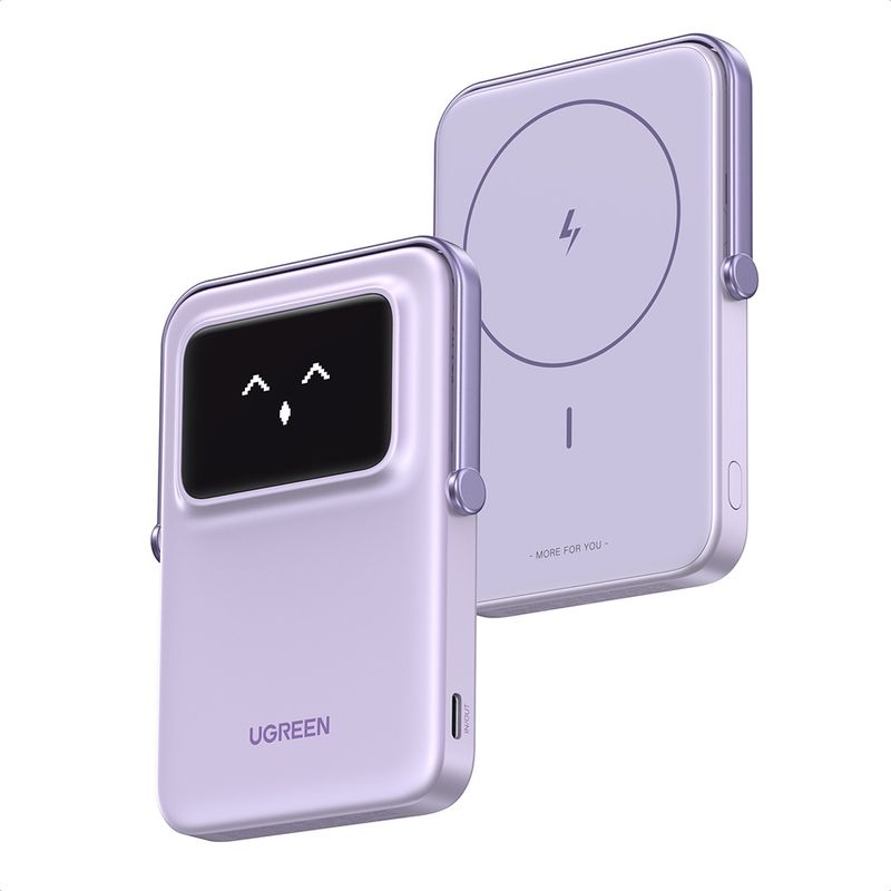 Laptop, Telefoane si Tablete - Telefoane mobile si accesorii - Accesorii Telefoane - Baterii externe - Baterie Externa Wireless cu Display 5000mAh, USB-C, 18W, 5V/3A - UVerde PB571 (356035606B) - Mov - Infinity.ro