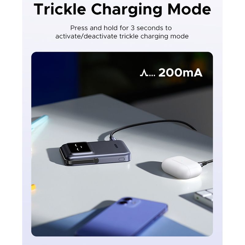 Laptop, Telefoane si Tablete - Telefoane mobile si accesorii - Accesorii Telefoane - Baterii externe - Baterie Externa fara Fir cu Display si Stand, Type-C, 10000mAh, 20W, 5V/3A - UVerde Uno PB572 (45327) - Gri - Infinity.ro