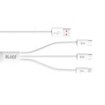 Laptop, Telefoane si Tablete - Telefoane mobile si accesorii - Accesorii Telefoane - Cabluri si adaptoare telefoane - Cablu de Date USB-A la 2x USB-C, Lightning, Fast Charging - Albastruo - Alb - Infinity.ro