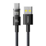 Laptop, Telefoane si Tablete - Telefoane mobile si accesorii - Accesorii Telefoane - Cabluri si adaptoare telefoane - Cablu de Date cu Afisaj Digital, USB la Type-C, 100W, 1m - Baseus Display 2 (P10382701121-00) - Cosmic Negru - Infinity.ro