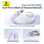 Laptop, Telefoane si Tablete - Telefoane mobile si accesorii - Accesorii Telefoane - Cabluri si adaptoare telefoane - Cablu de Date cu Afisaj Digital, Type-C la Lightning, 20W, 1m - Baseus Display 2 (P10382703511-00) - Nebula Mov - Infinity.ro