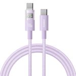 Laptop, Telefoane si Tablete - Telefoane mobile si accesorii - Accesorii Telefoane - Cabluri si adaptoare telefoane - Cablu de Date cu Afisaj Digital, Type-C la Type-C, 100W, 1m - Baseus Display 2 (P10382702511-00) - Nebula Mov - Infinity.ro