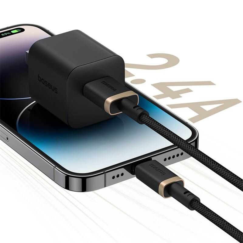 Laptop, Telefoane si Tablete - Telefoane mobile si accesorii - Accesorii Telefoane - Cabluri si adaptoare telefoane - Cablu de Date USB la Lightning, 2.4A, 2m - Baseus Dura (P10377801U01-02) - Auriu / Negru - Infinity.ro
