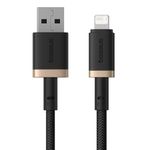 Laptop, Telefoane si Tablete - Telefoane mobile si accesorii - Accesorii Telefoane - Cabluri si adaptoare telefoane - Cablu de Date USB la Lightning, 2.4A, 2m - Baseus Dura (P10377801U01-02) - Auriu / Negru - Infinity.ro