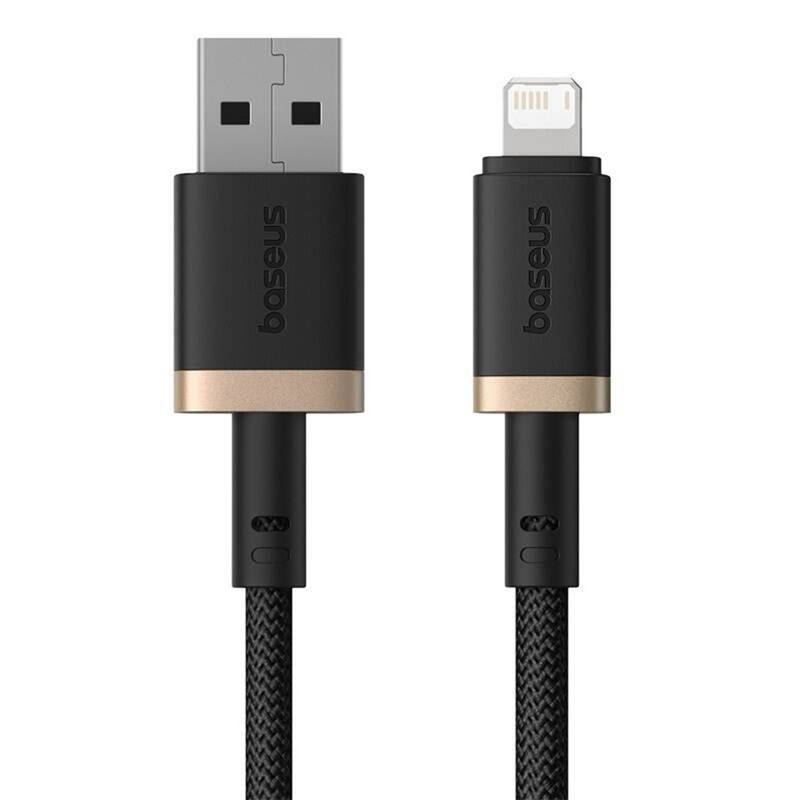 Laptop, Telefoane si Tablete - Telefoane mobile si accesorii - Accesorii Telefoane - Cabluri si adaptoare telefoane - Cablu de Date USB la Lightning, 2.4A, 2m - Baseus Dura (P10377801U01-02) - Auriu / Negru - Infinity.ro