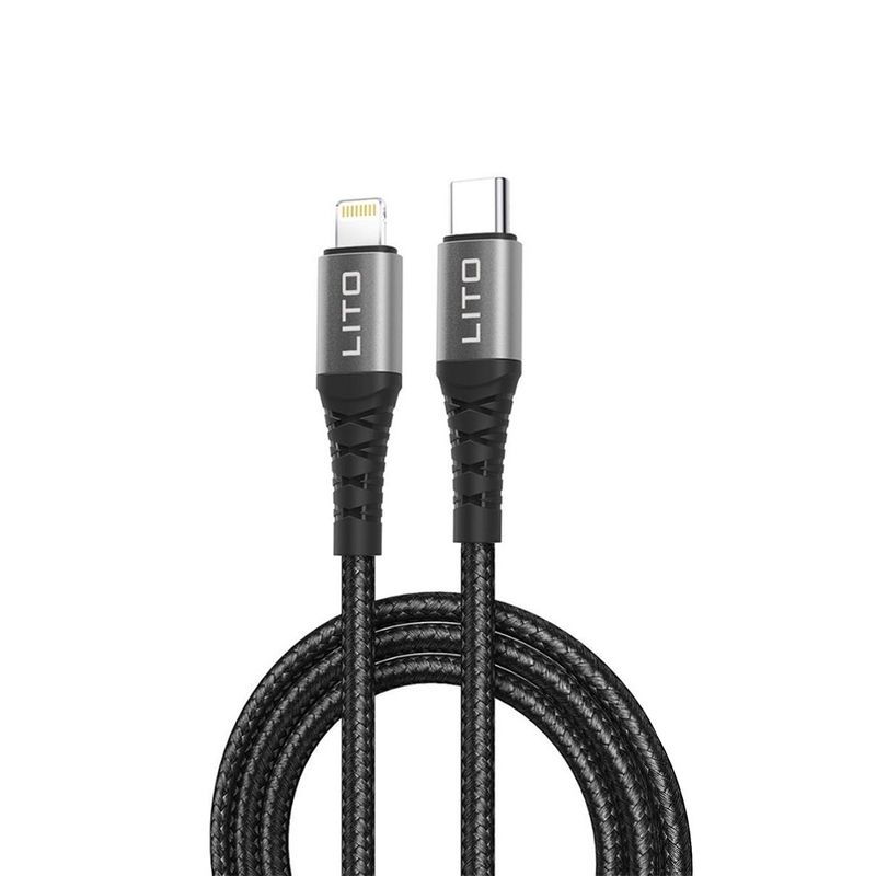 Laptop, Telefoane si Tablete - Telefoane mobile si accesorii - Accesorii Telefoane - Cabluri si adaptoare telefoane - Cablu Type-C la Lightning, 27W, 2m - Lito (LD22CL) - Negru - Infinity.ro