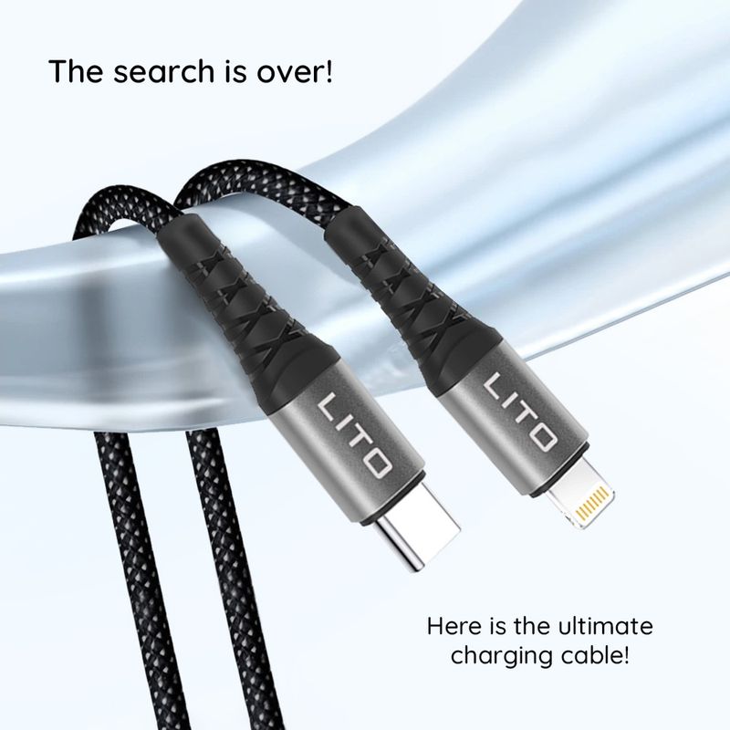 Laptop, Telefoane si Tablete - Telefoane mobile si accesorii - Accesorii Telefoane - Cabluri si adaptoare telefoane - Cablu Type-C la Lightning, 27W, 2m - Lito (LD22CL) - Negru - Infinity.ro