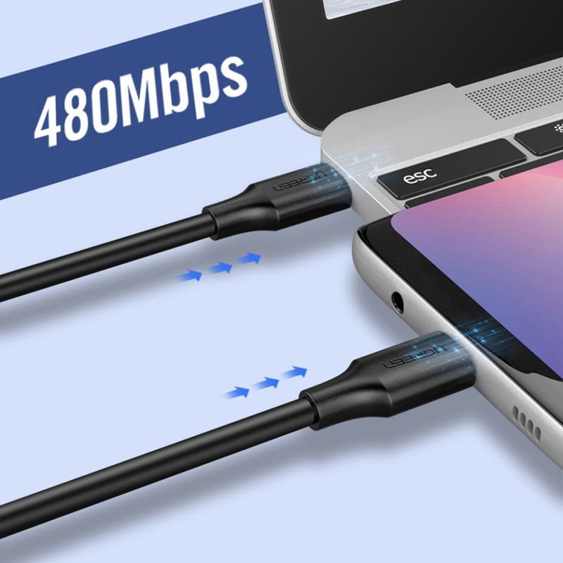 Laptop, Telefoane si Tablete - Telefoane mobile si accesorii - Accesorii Telefoane - Cabluri si adaptoare telefoane - Cablu de Date Type-C la Type-C, 3A, 2m - UVerde (10306) - Negru - Infinity.ro