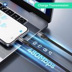 Laptop, Telefoane si Tablete - Telefoane mobile si accesorii - Accesorii Telefoane - Cabluri si adaptoare telefoane - Cablu de Date Type-C la Type-C, Fast Charging, 480Mbps, 100W - Lito (LD23CC) - Gri - Infinity.ro