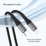 Laptop, Telefoane si Tablete - Telefoane mobile si accesorii - Accesorii Telefoane - Cabluri si adaptoare telefoane - Cablu Type-C la Lightning, 27W, 1m - Lito (LD08CL) - Negru - Infinity.ro